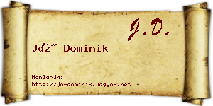 Jó Dominik névjegykártya