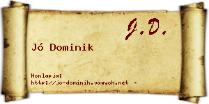Jó Dominik névjegykártya